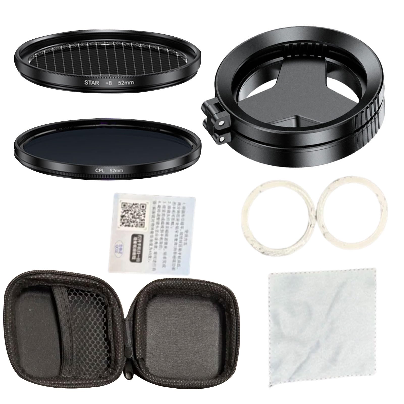 Cuifati Filtro Magnetico per Telefono da 52 Mm, Filtro Stellare Polarizzatore CPL per Smartphone con Clip Universale, Design Ruotabile per (Lente Polarizzata Lente Starlight)