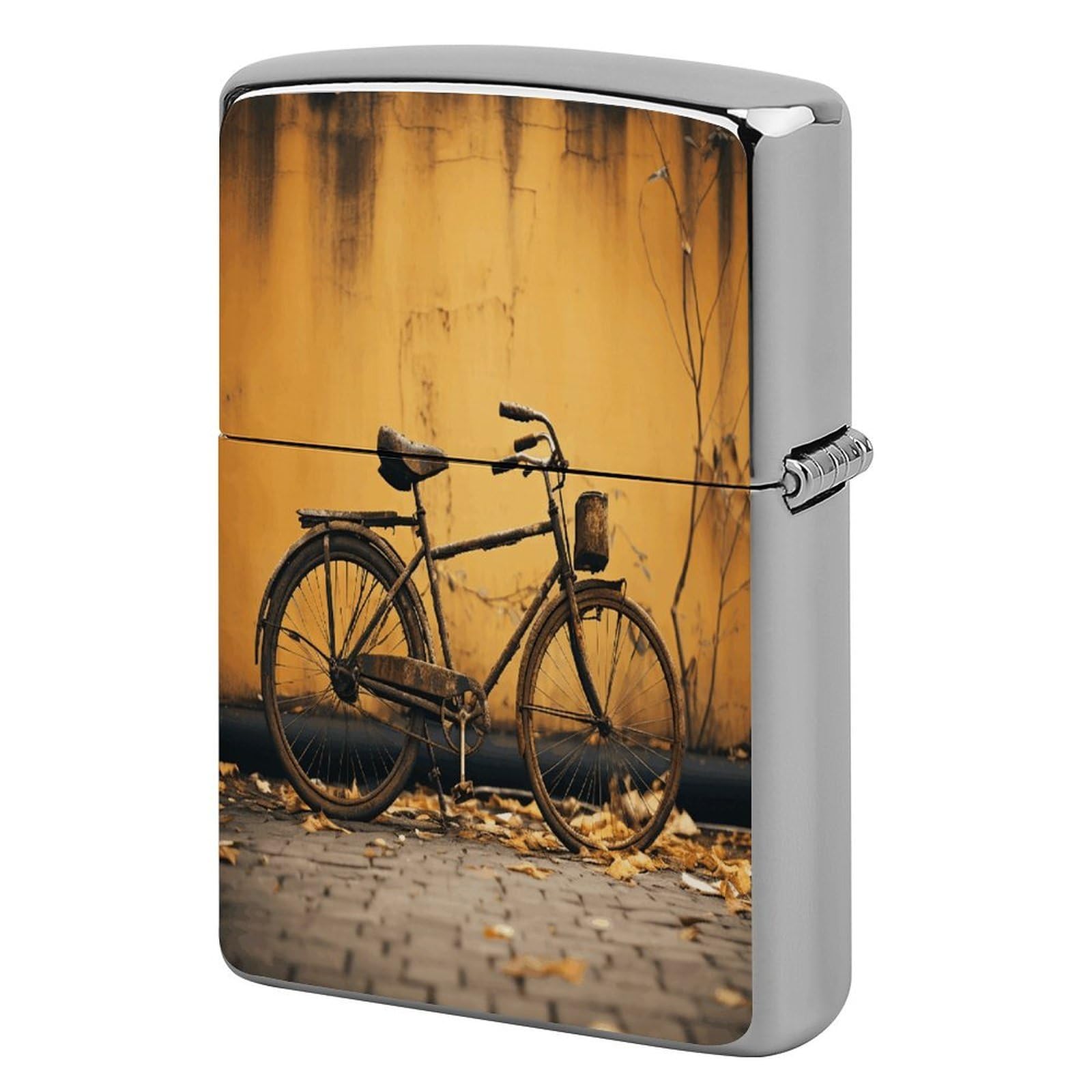 Fekiloot Style Old Rusty Vintage Bicycle Lighter Case Cover Metal Lighter Case