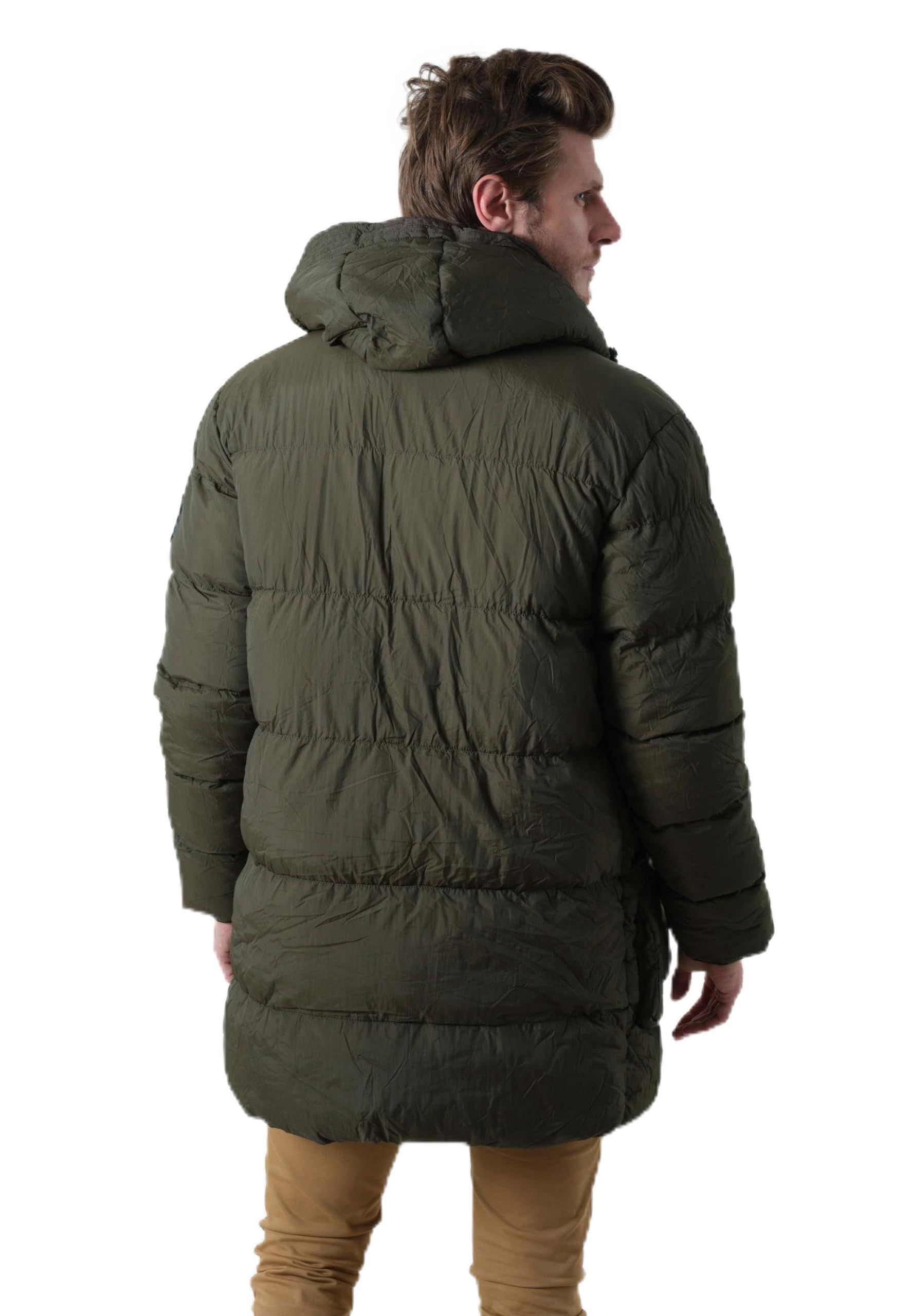 Deeluxe STARLING Dark Khaki M - Giacca da uomo con cappuccio da uomo con cappuccio, Khaki scuro, M