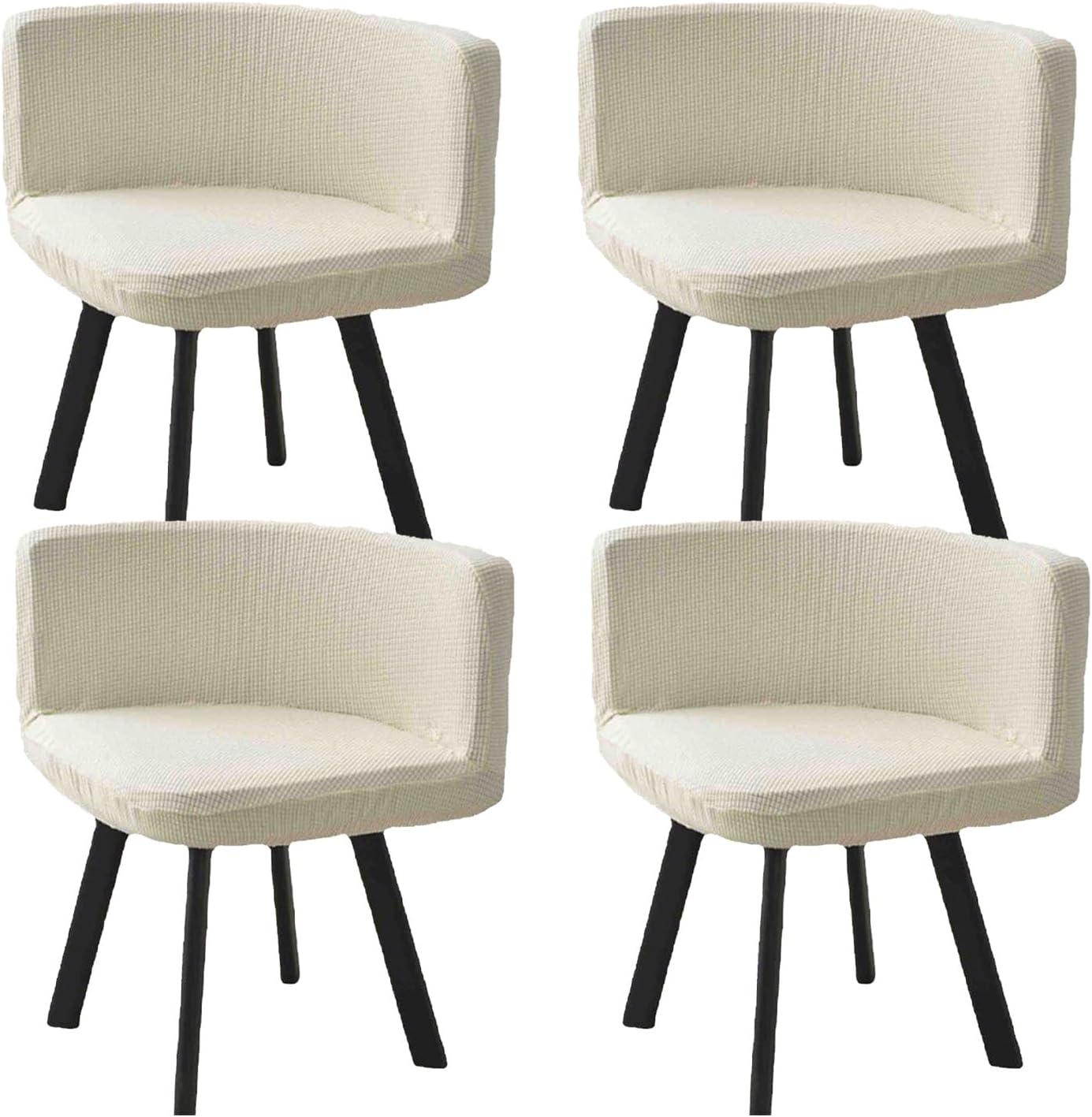 Triangle Chair Cover, Stretch Curved Chair Half Round Stool Cover, Washable, for Hotel Kitchen Living Room Office(Off White,4pcs)