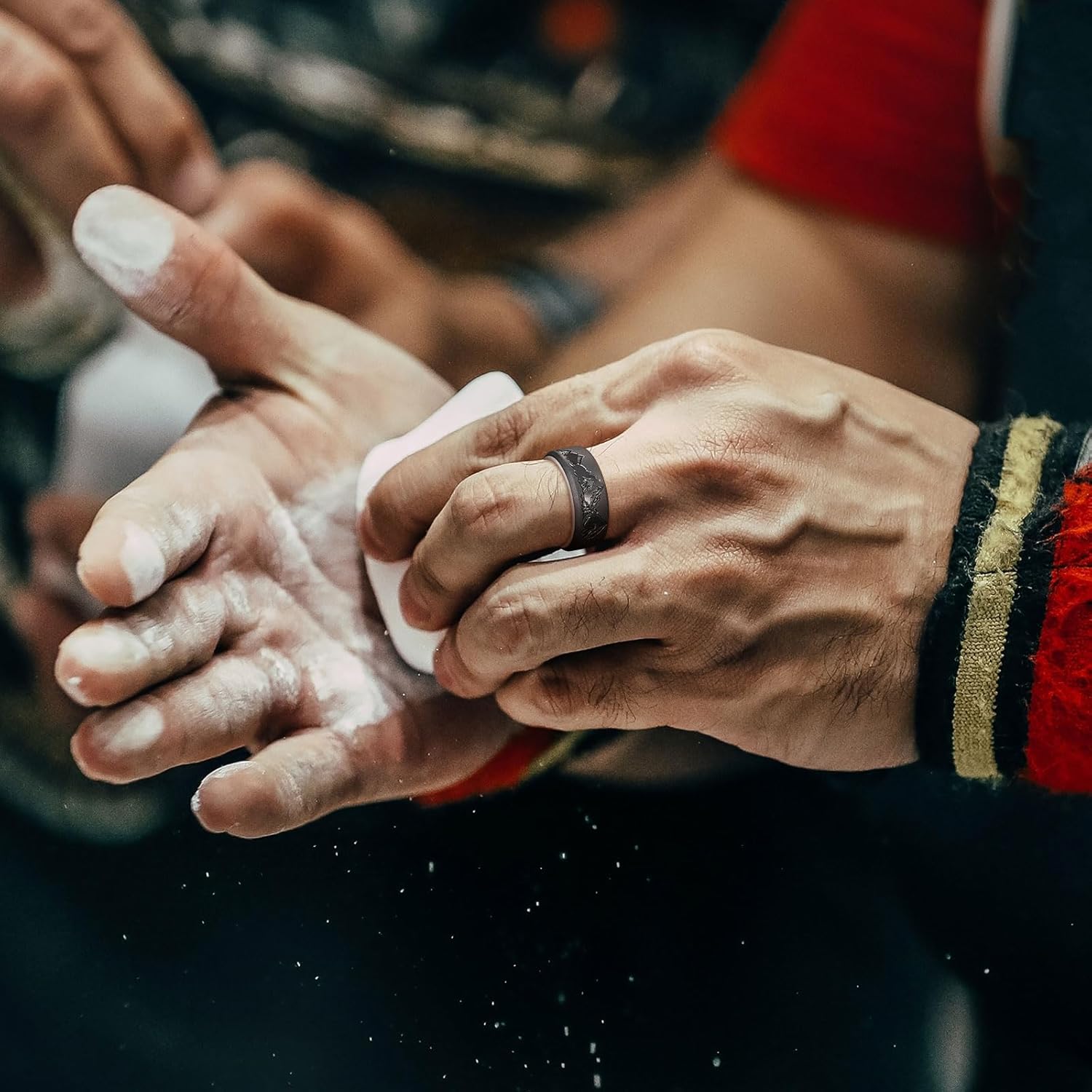 King Will Silicone Rings For Men, Rubber Wedding Bands with Unique Mountain Peak Design Multiple Colors, 8mm Wide 2.2mm Thick, Comfort Fit Size 7-13 - Image 4