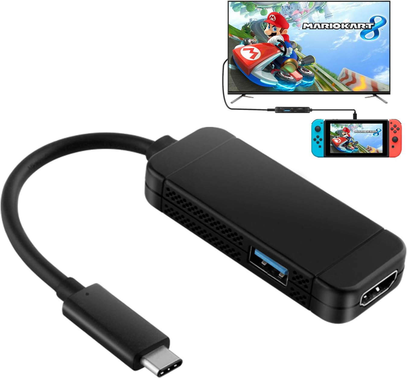 YockTec Nintendo Switch USB Type C HUB, Portable Multi-Port Type-C HDMI Adapter, USB-C TO USB 3.0 Ports, 3 in 1 HDMI Type-C Hub Converter for Nintendo Switch