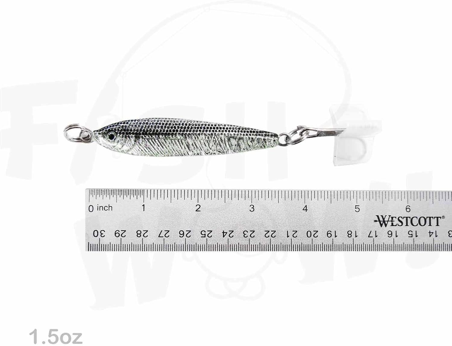 10pcs Silver 1.5oz Fish Metal Bait Jig with Treble Hook - Fish WOW!