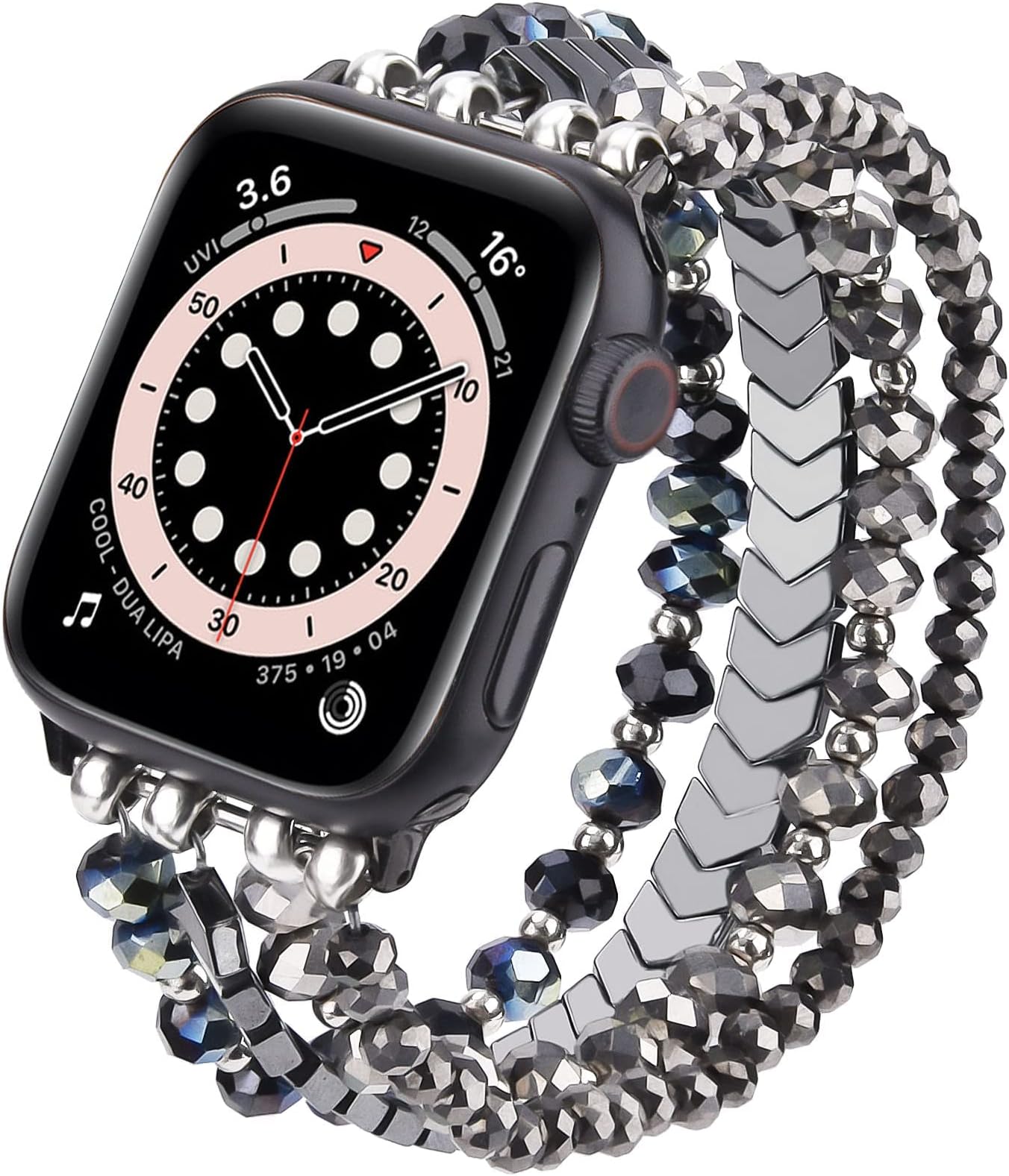 V-MORO Beaded Strap Compatible for Apple Watch Straps 38mm 40mm 41mm Women, Fashion Handmade Elastic Stretch Bracelet Replacement Strap Compatible for iWatch Series 8/7/SE/6/5/4/3/2/1