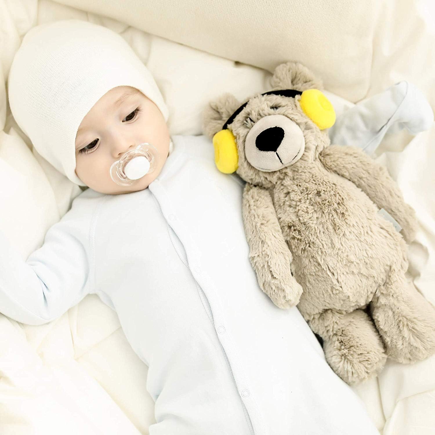 BEREST Baby Sleep Soother Cry Activated Sensor Toys, Heartbeat Bear for Babies, Plush Stuffed Animal for Newborn Infants, Babies Toy Vibrating with Mom’s Heartbeat,Baby Shower Gifts for Boys and Girls
