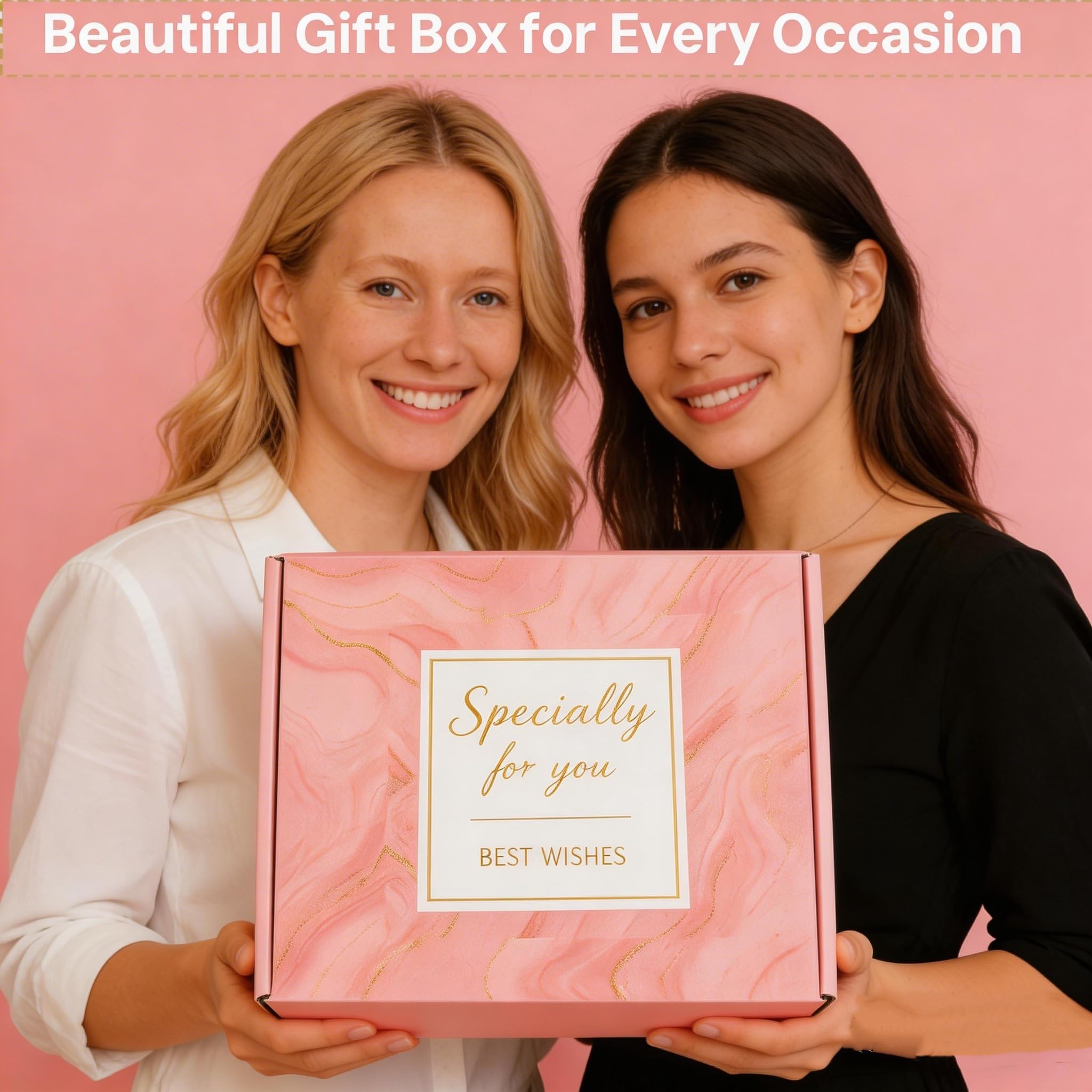 Self Care Gifts for women,Birthday Pamper Gifts Get Well Soon Set W/Luxury Blanket for Women Care Package,Mothers Day Spa Gift Basket for Mom Her Wife Friend Bestie (Pink)