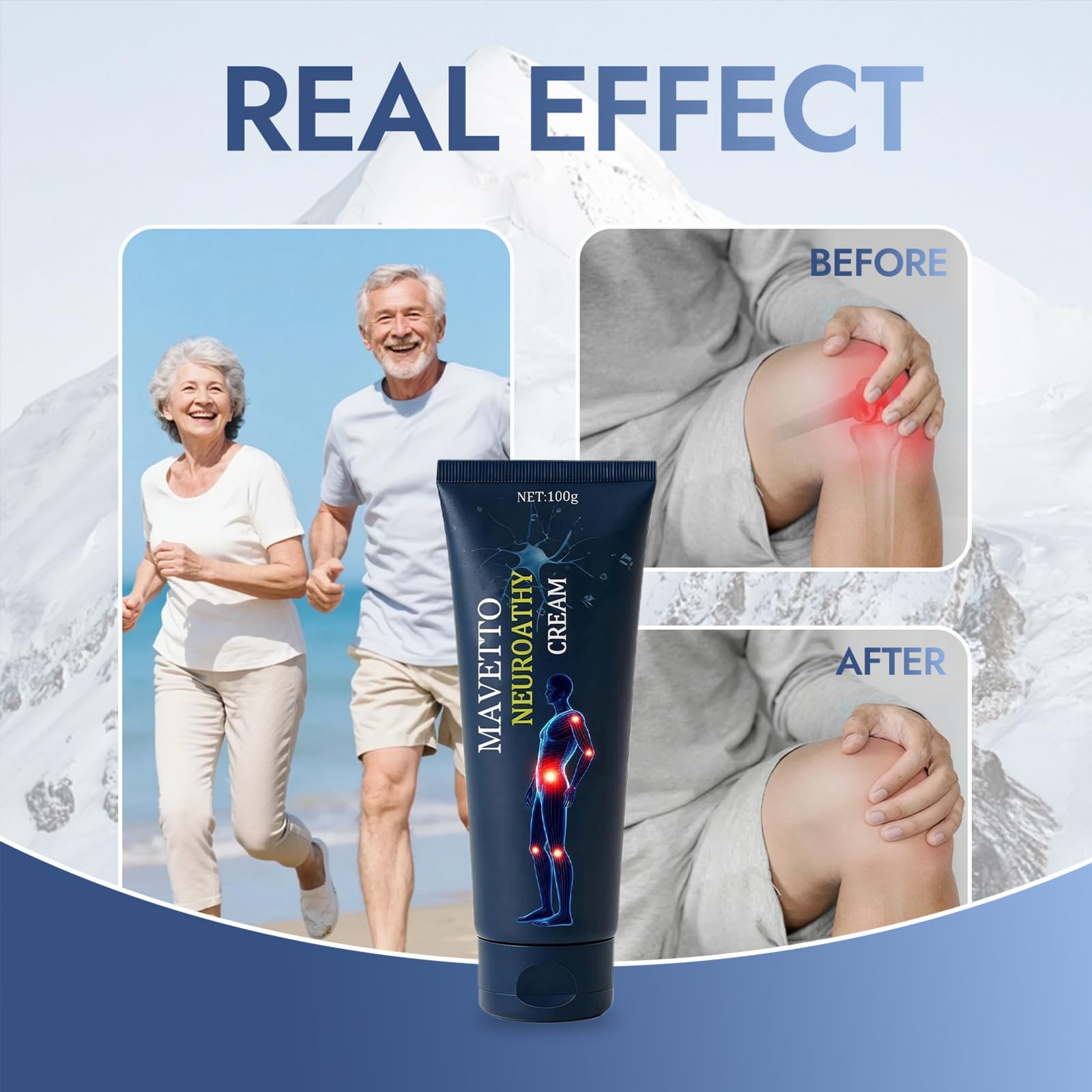 Mavetto Neuropathy Relief Cream, Fast-Absorbing Soothing Cream with Capsaicin, Arnica, Menthol, MSM & Glucosamine for Feet, Hands, Legs, Muscles, Joints and Back (2pcs) — view 2