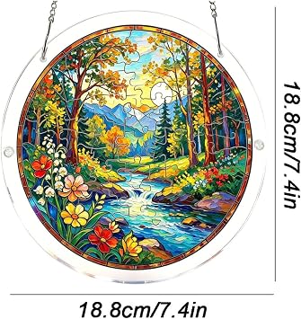 Acrylic Puzzles Suncatcher Window Hanging, Sun Catcher Acrylic Puzzles Garden Decoration for Birthday for Women, Men, Wife, Aunt, and Mom