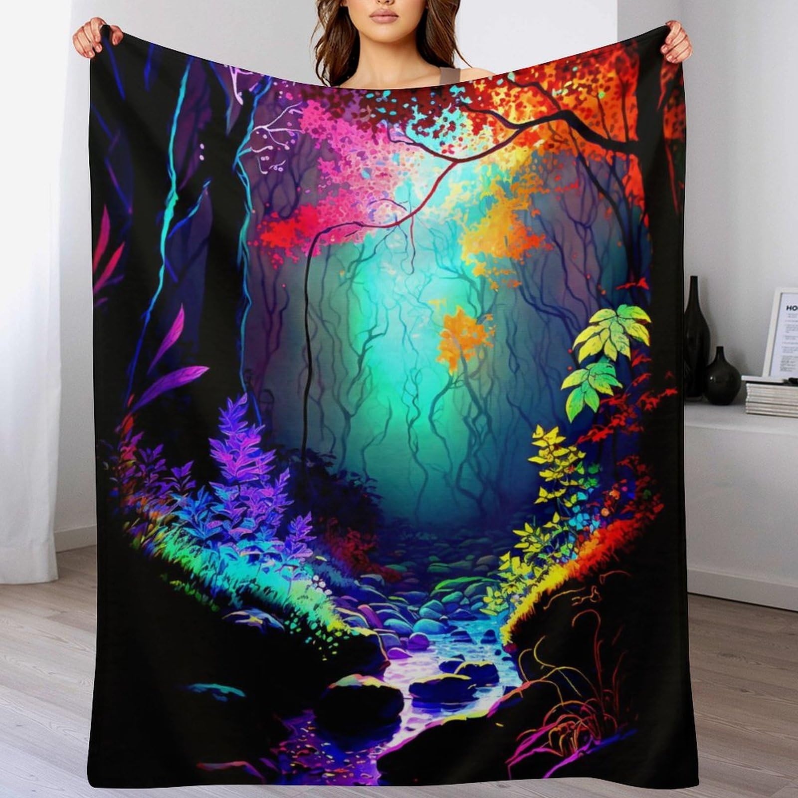 Couverture paysage coloré douce chaude et lavable en machine