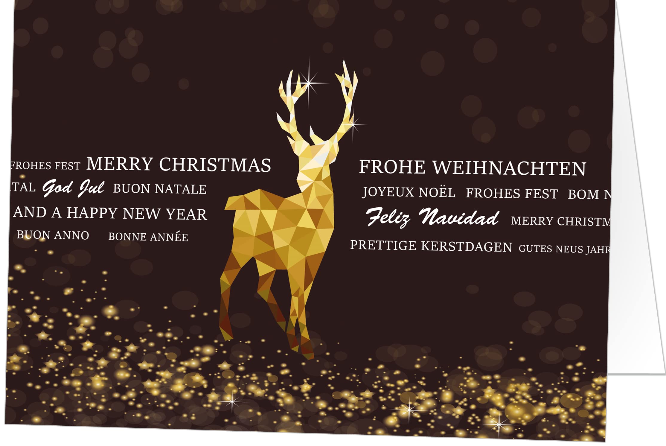 100 Weihnachtskarten (Klappkarten) im Set mit Umschlag, Perfekt für stilvolle Grüße an Geschäftspartner und Freunde