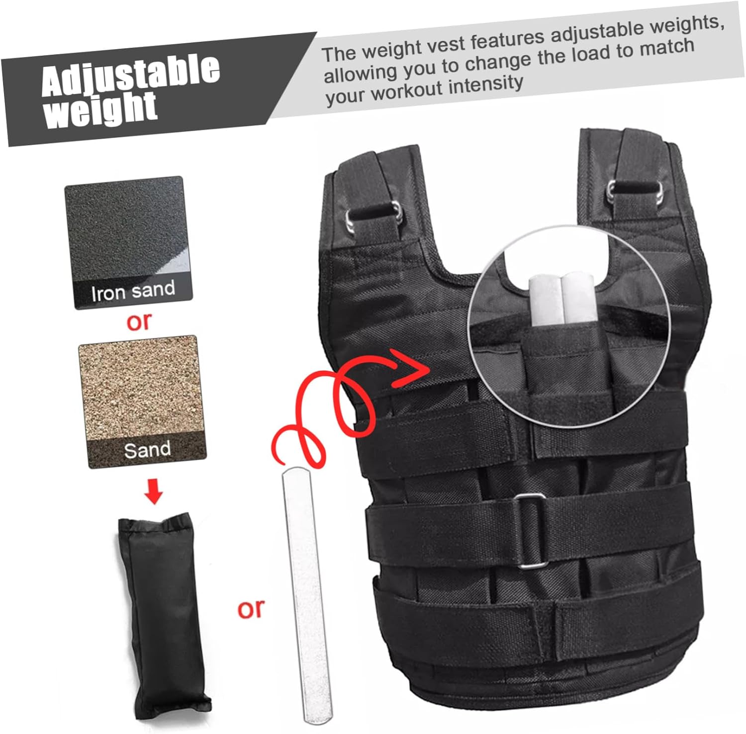 Mikinona Adjustable Weighted Vest for Men and Individuals Up to 50kg Breathable Fitness Vest for Running Walking Strength Training Gym Workouts