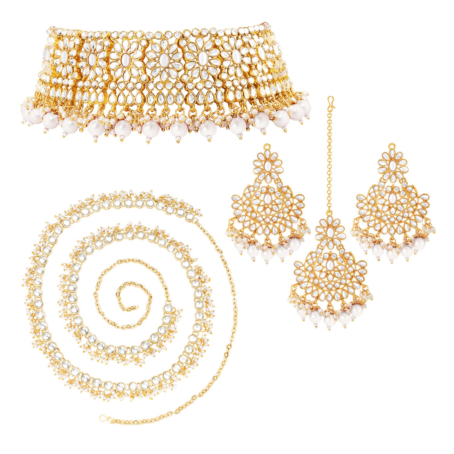 peora Kundan Faux Pearl Traditional Jewellery Set Gift for Women-picture-32