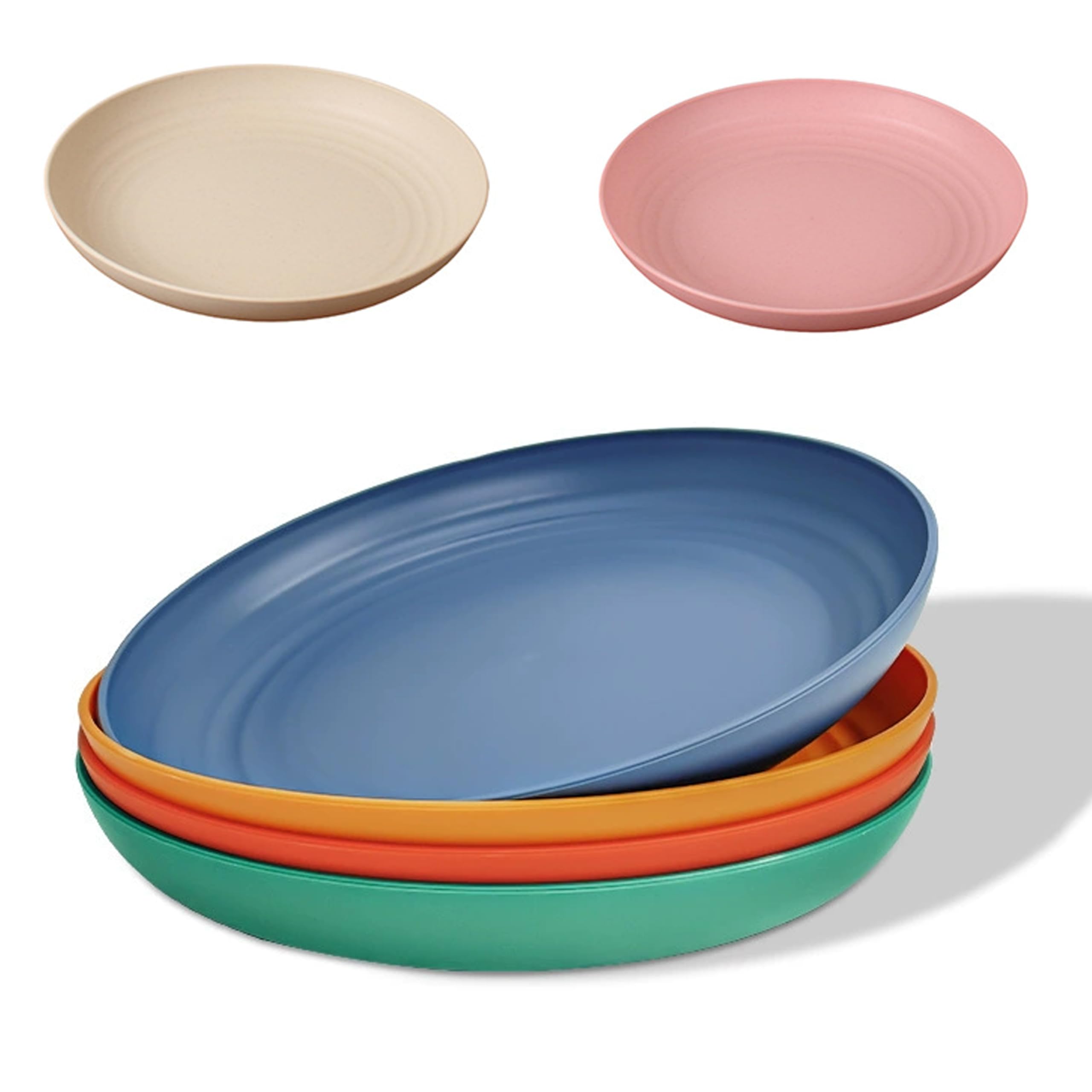 Plastic Dinner Plates Deep Spill Proof Unbreakable 6Pcs 20cm Multi Coloured โ image 1