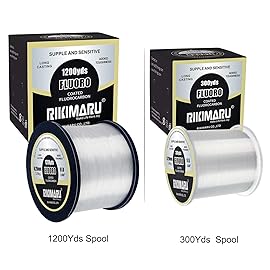 RIKIMARU Fluoro Fishing Line, 100% Fluorocarbon Coated Fishing Line (Clear, 30LB/0.47mm/300Yds)