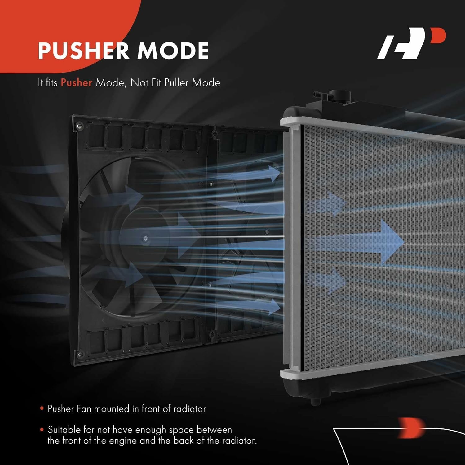 A-Premium 11'' 11 inch Dual Slim Fan Push Universal Electric Radiator Cooling Fan, 12V 240W, 2600 m³/h, Without Mount Kit