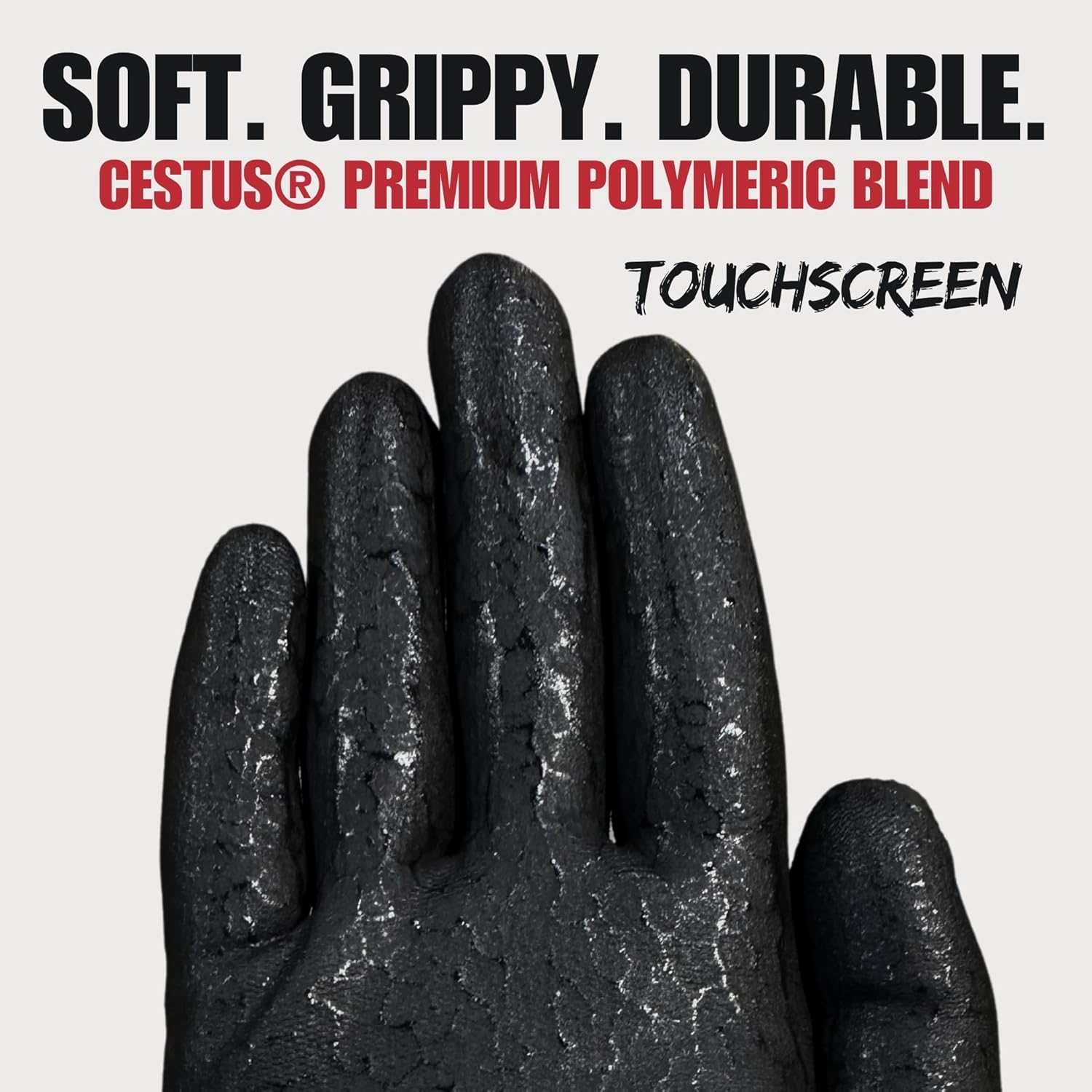 Cestus C11e, Nitrile Coated Work Gloves with Grip, Touchscreen, Reinforced Double Knit