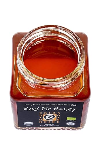Miel orgánica griega salvaje, miel natural y cruda de los pindus mtns en Grecia (miel de abeto rojo)