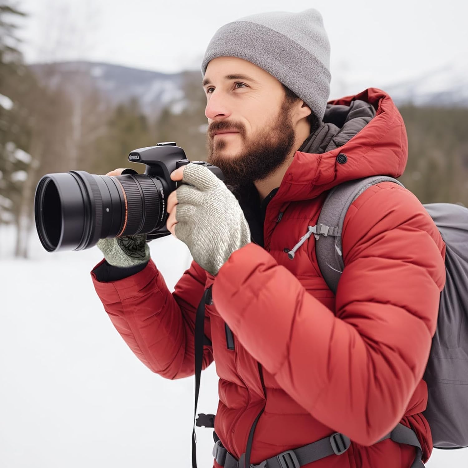 Men’s Ragg Wool Fingerless Gloves Thinsulate Lined Cold Weather Glove - Image 5