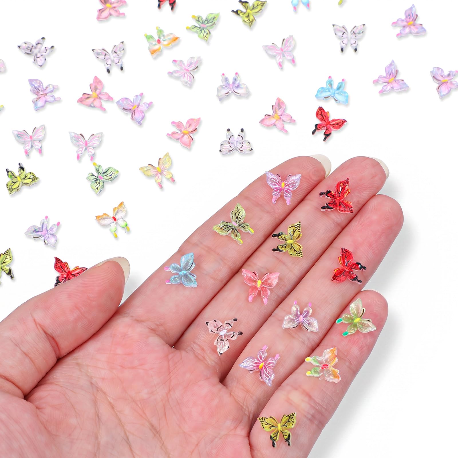 Elegaperma 300 Pcs 0.4 in Resin Small Butterflies for Crafts Embellishment