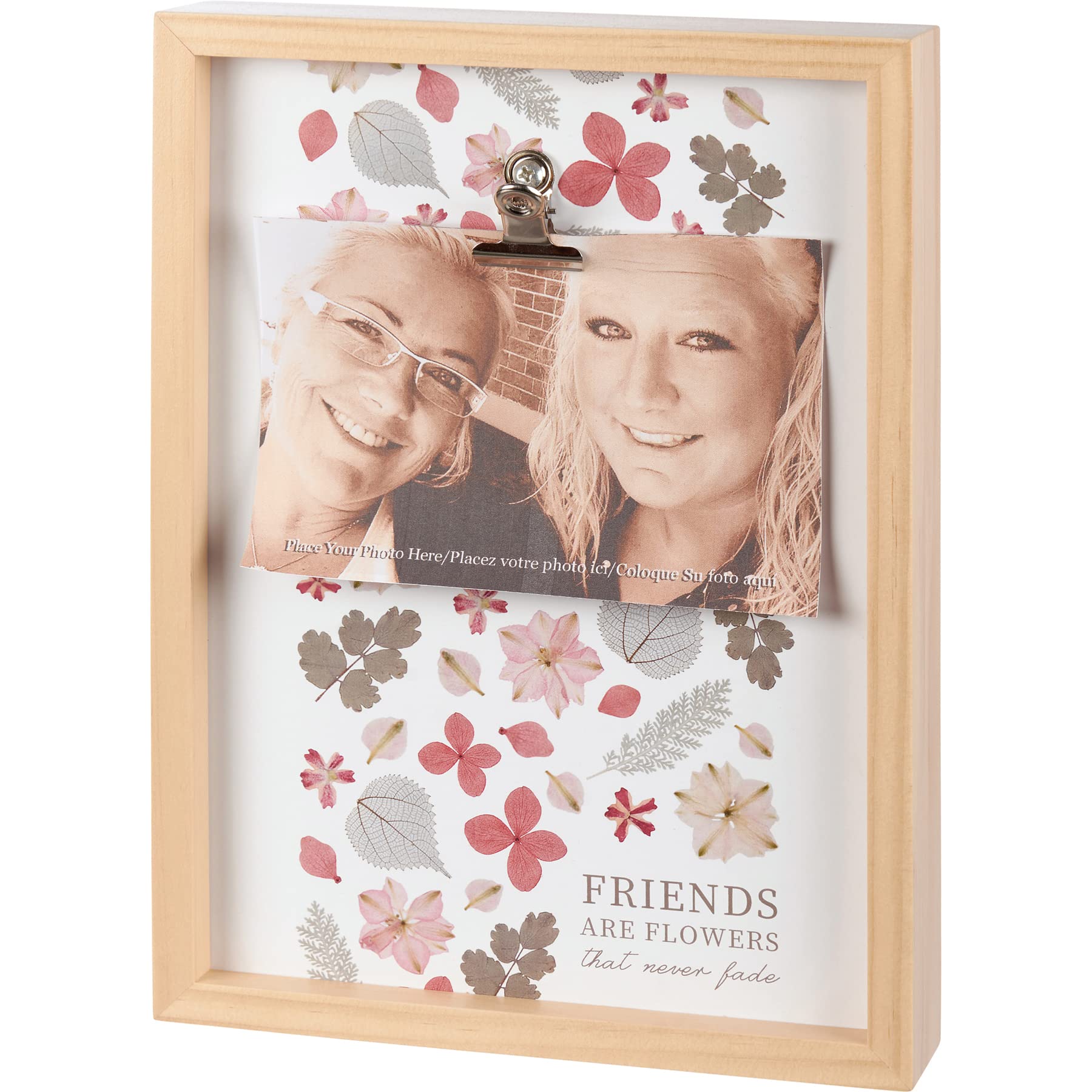 Panneau de décoration de maison Friends Are Flowers style vintage en bois
