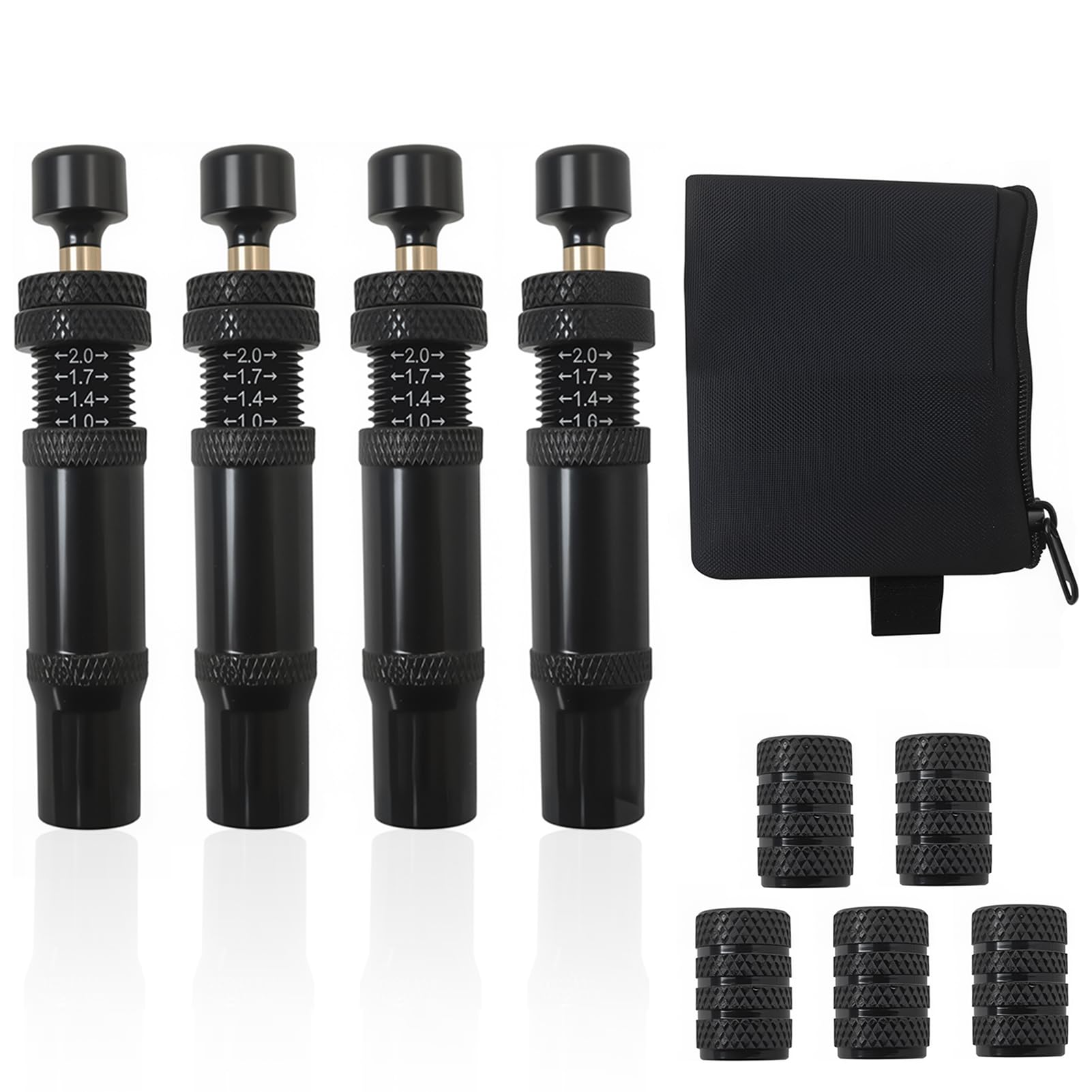 Tire Deflators Offroad Accessories, 4PCS Air Down Tire Deflators, Adjustable 10-30 Psi Auto-Stop Screw-On Tyre Deflator Tool for Trucks, Offroad 4x4, SUV, RV