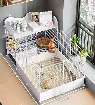 Rabbit Cage, Large Wire Cage, Top Storage, Rabbit Cage, Large Guinea Pig Cage, Rabbit Cage, Enclosure, Pet Cage, Feeding Cage, Indoor Feeding, Convenient, Movable, Large Space, Rabbit Cage,