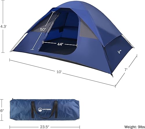 Miniatura 6 de Camping Tent - Water-Resistant Cabin Style Outdoor Shelter with Built-in Screen Tent and Carrying Bag by Wakeman Outdoors