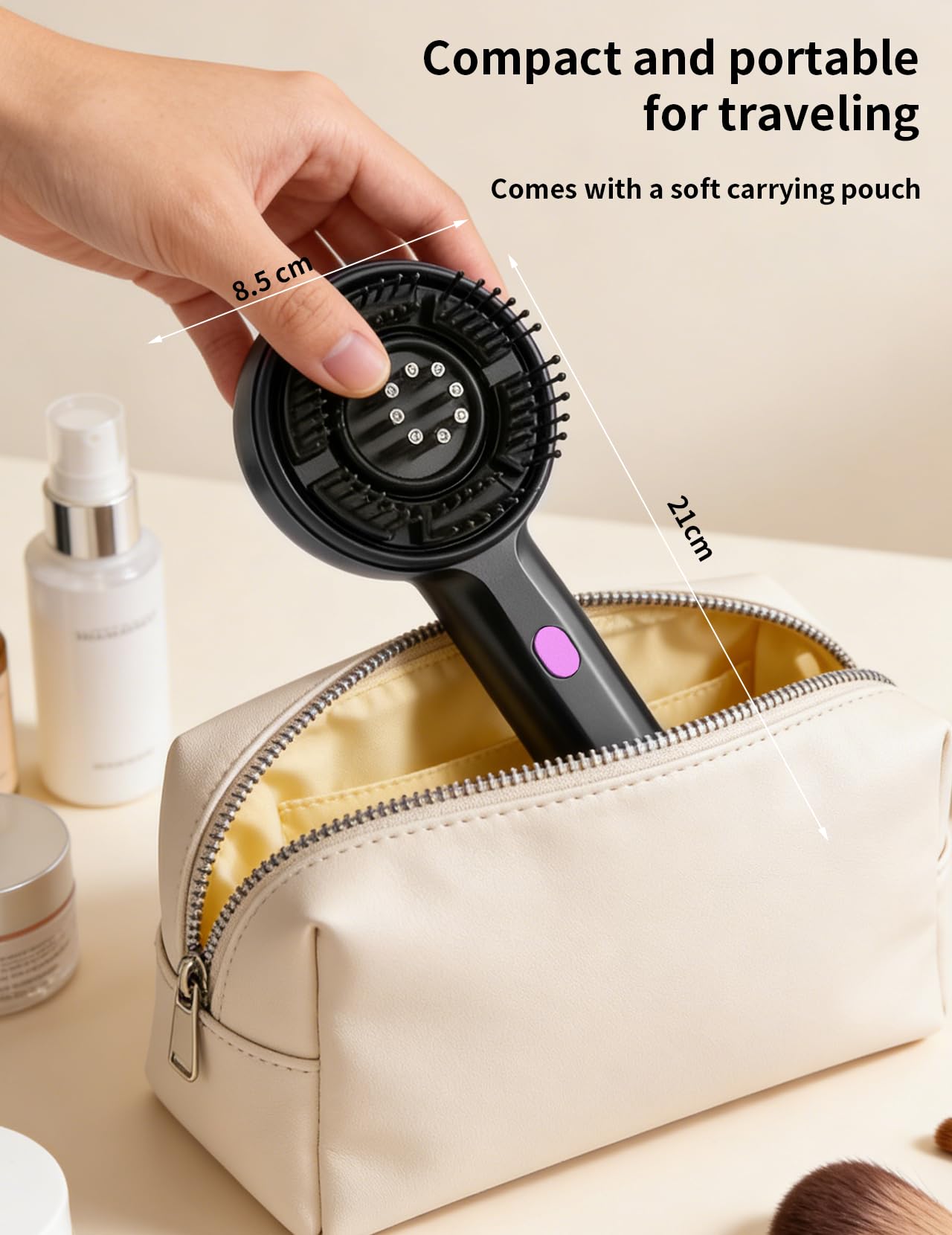 Kopfmassagegerät, 2 in 1 Kopfhaut Massagebürste Elektrisch mit Haaröl-Applikator, Rotlicht Kopfmassage Bürste Elektrisch, 3 Modi zur Massage und Kopfhautpflege (Schwarz)