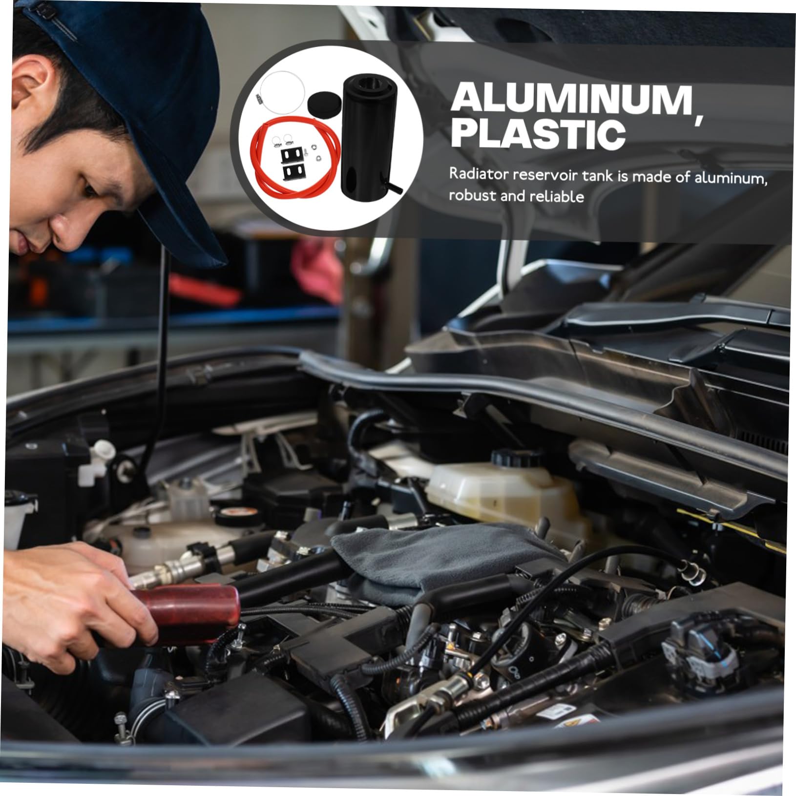 Serbatoio Di Espansione Liquido Refrigerante Radiatore Auto Kit Serbatoio Refrigerante Alluminio Capacità Radiatore Auto