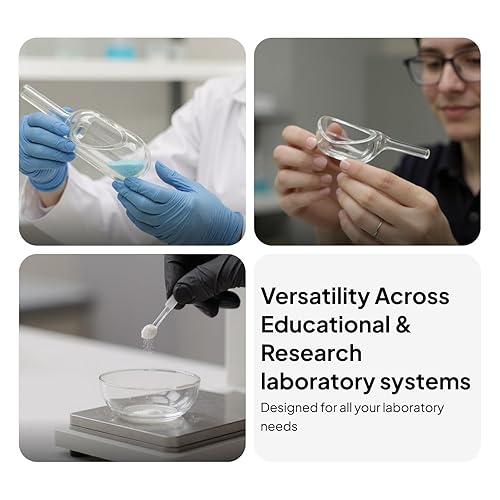 Miniatura 6 de 4 piezas de barco de pesaje de vidrio, embudos de pesaje, tamaño XSSML, laboratorio