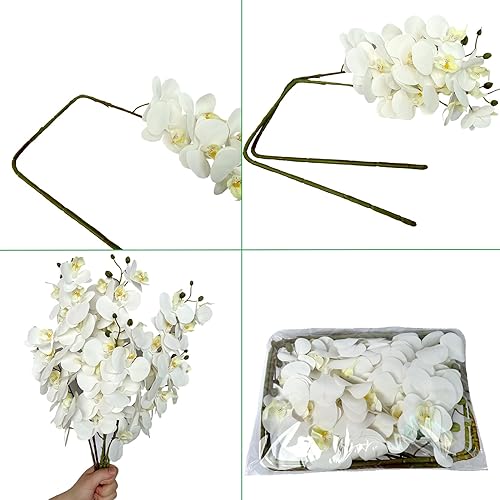 Miniatura 119 de FagusHome Phalaenopsis - Flores artificiales de 32 pulgadas, 6 piezas de orquídeas artificiales con tallo para decoración del hogar (rosa)