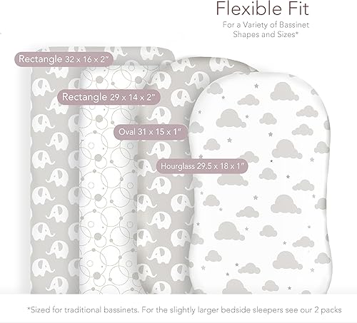Miniatura 9 de Juego de 2 sábanas de colchón ajustables de 100% algodón orgánico para Mika Micky, Baby Delight, Ronbei, Chicco, KoolerThings, Cloud Baby, AMKE,