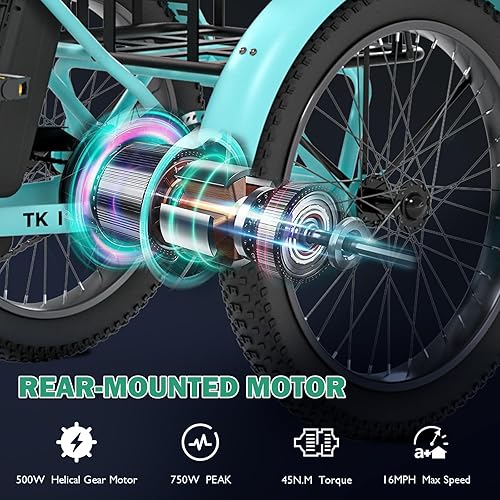 Miniatura 5 de LILYPELLE Triciclos plegables para adultos, triciclos plegables para adultos de 7 velocidades, bicicletas de 3 ruedas de 202426 pulgadas con paso