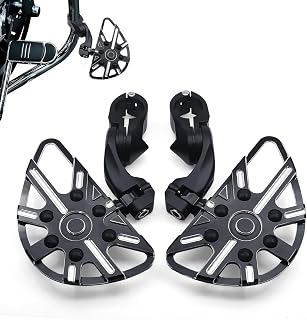 MZS Motorcycle Highway Pegs, 1.25" Short Angled Adjustable Foot Peg Mounts