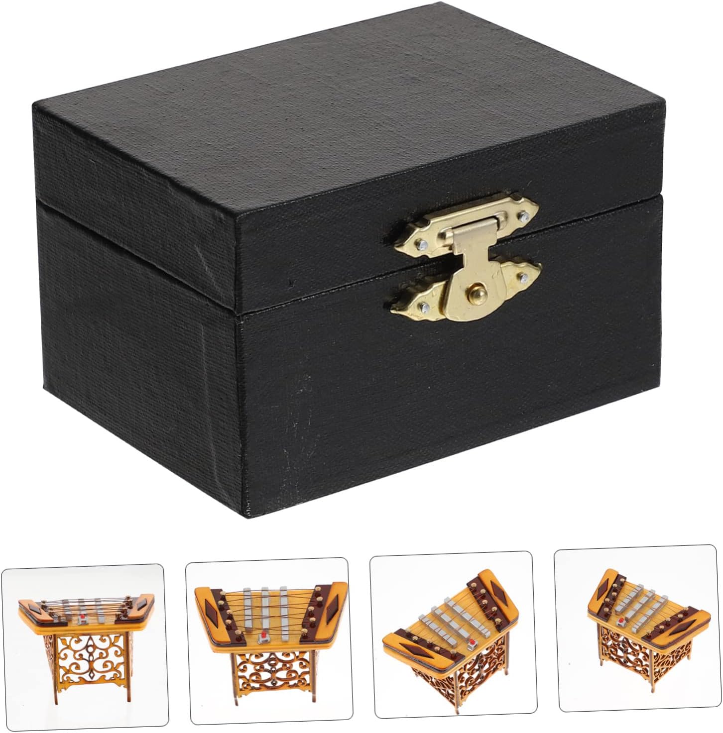 PRETYZOOM Mini Dulcimer Model Realistic Yangqin Ornament for Home Decor Small Musical Instrument Craft for Desktop Display and Decorative Highlight