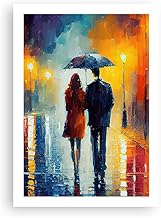 Decorative Wall Print 50x70 cm Wall Poster Couple Romantic Walking Kitchen Wall Decoration Wall Art Unframed Modern Paintings Living Room Bedroom Pictures - P2XPA50x70-6011