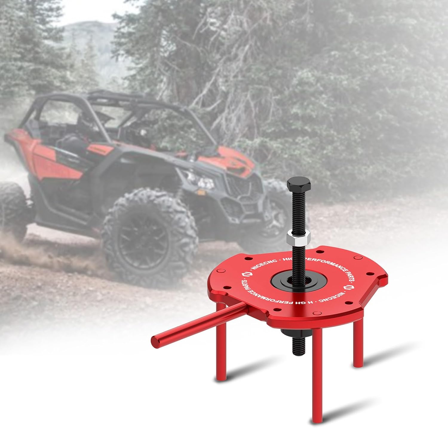 NICECNC Red Clutch Removal Tool Kit Drive Clutch Separator Puller Set Compatible with Can Am Maverick X3 R 4x4 XRS Turbo DPS 2017 2018 2019, Maverick X3 R4x4 DS Turbo DPS 2020-2021, See Fitments