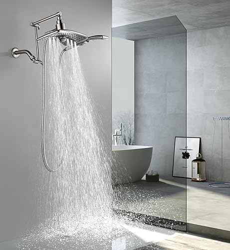 Miniatura 6 de BRIGHT SHOWERS Extensor de brazo de ducha de latón para lluvia y cabezal de ducha de mano, brazo de extensión universal de 14 pulgadas, altura y
