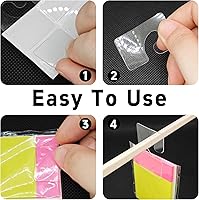 Vista 6 de 300 pestañas adhesivas transparentes para colgar, etiquetas autoadhesivas de 1.65 x 1.06 pulgadas, pestañas colgantes de plástico resistente