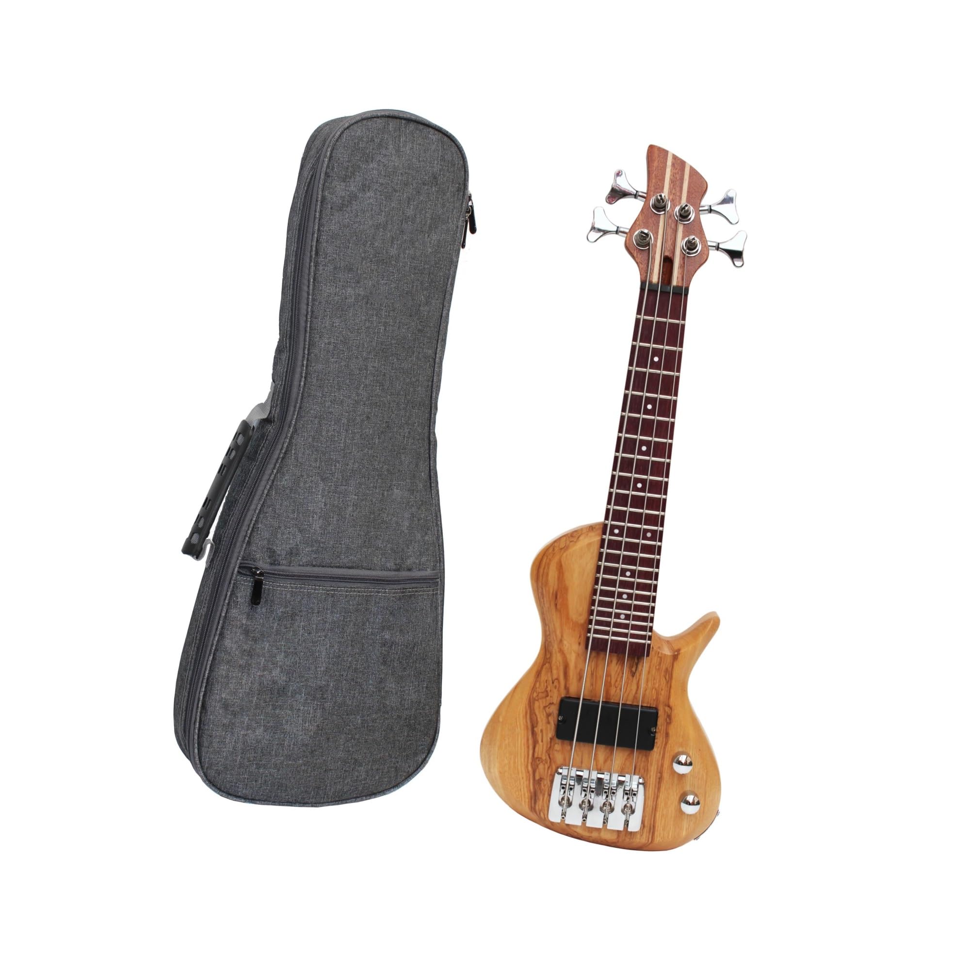 Mini Basso Ukulele Elettroacustico A 4 Corde Con Custodia Adatta Per Principianti Adulti Ukulele