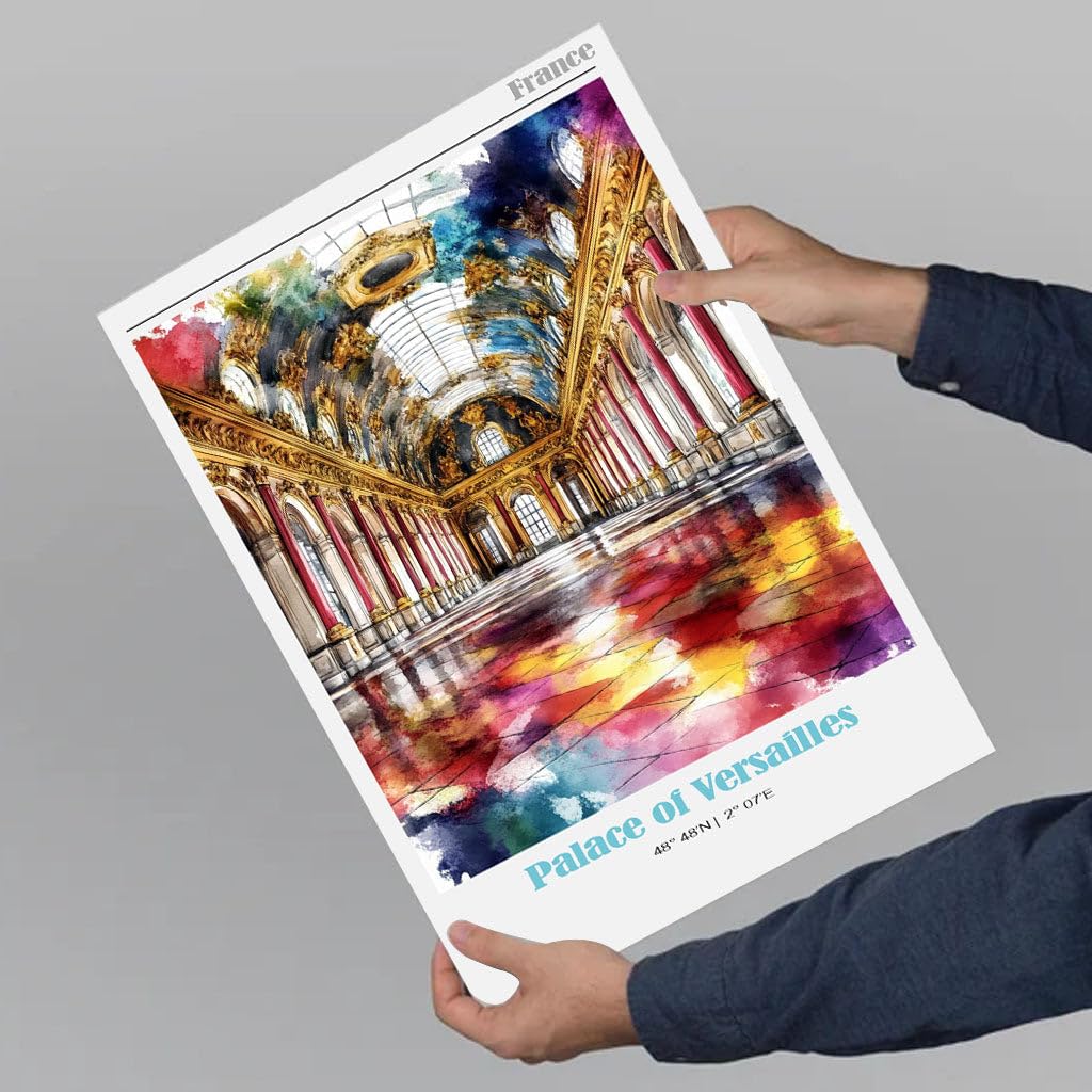 Amazon.com: Palace of Versailles- France Travel Poster, Canvas