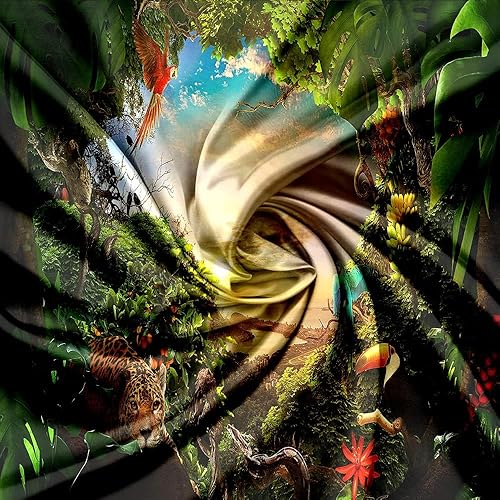 Miniatura 4 de Fondo de safari en la selva animación bosque para niños, fondo verde para fotografía, selva tropical, decoración de animales, celebración, fiesta,