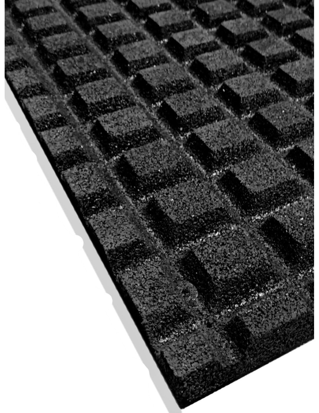 JARDIN202 - Loseta de Caucho Negra | Especial para Gimnasios | Suelos Infantiles | Fitness | Antivibracion- 40 mm 1x1m