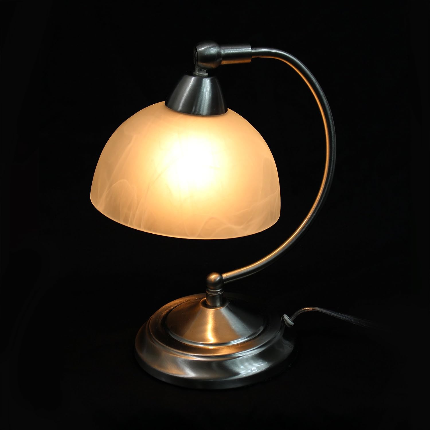 Exclusive Discount 80% Offer Elegant Designs LT2029-BSN Mini Modern Banker's Desk Touch Control Base Table Lamp, Brushed Nickel