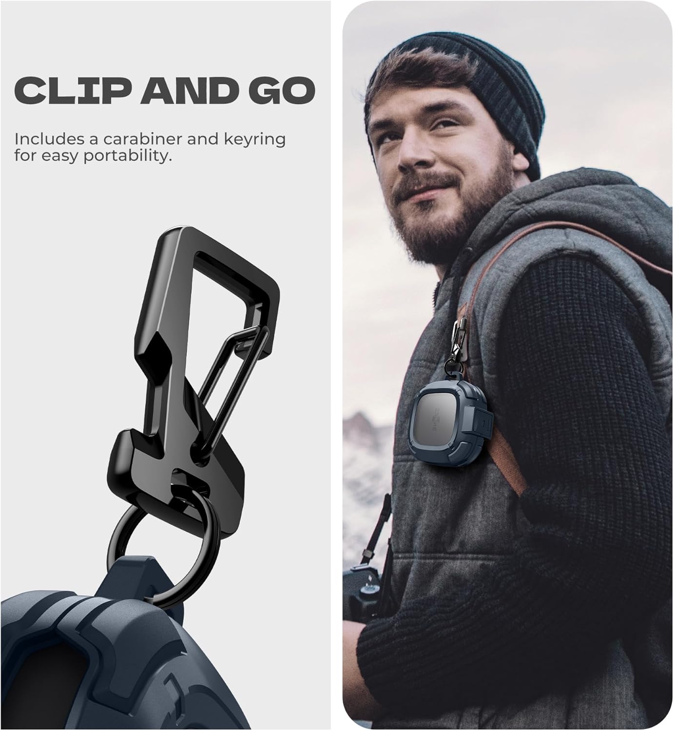 Dexnor for Shokz OpenFit 2 Case with Drop-Proof Lock, Shockproof Rugged Bumper Cases Protective Cover with Carabiner & Keyring & Cleaner Kit for Shokz OpenFit 2 (2025) Blue