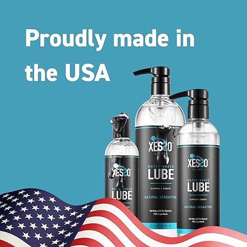 Miniatura 6 de XESSO Lubricante a base de agua de 32 onzas líquidas, totalmente natural e hipoalergénico sin glicerina ni parabenos, gel de masaje resbaladizo para