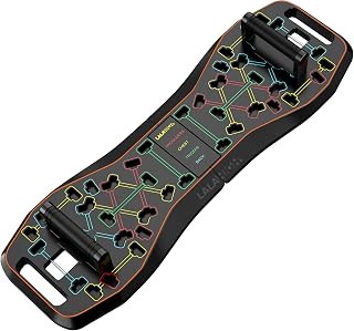 LALAHIGH Push Up Board,36 in 1 Home Gym Equipment with Ab Roller Wheel & Resistance Bands, Portable Foldable Workout Board for Full Body Strength Training Men Women