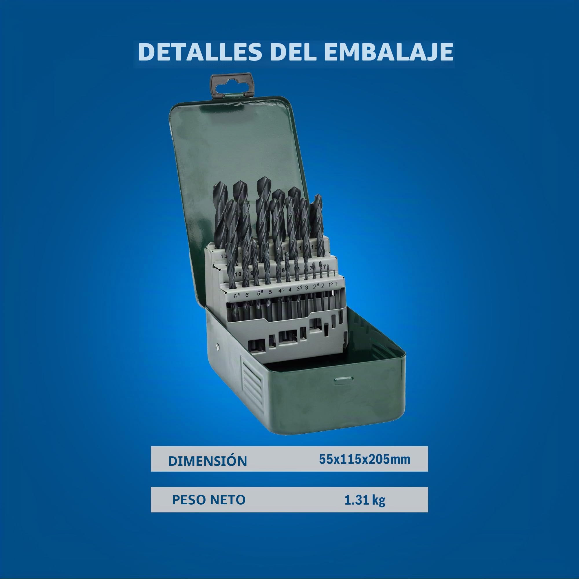 Bosch Professional 2607019446 - Set con 25 brocas HSS-R para metal, Verde, Amarillo