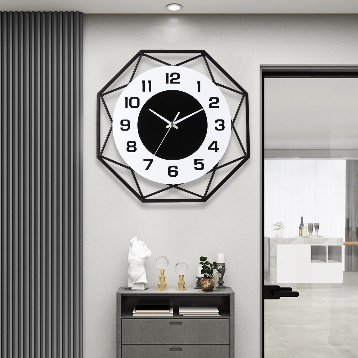 Dankeit 13-Inch Decorative Wall Clock - Silent Non-Ticking Quality Quartz, Battery Operated, Large for Living Room, Kitchen, Home, Bathroom, Bedroom Decor