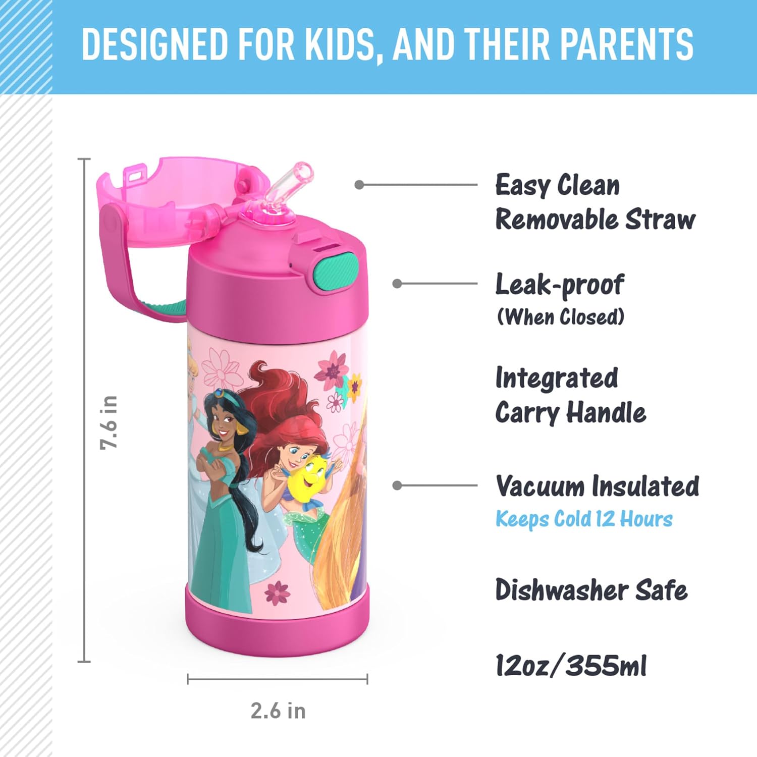 Thermos Funtainer Water Bottle Straw 12oz
